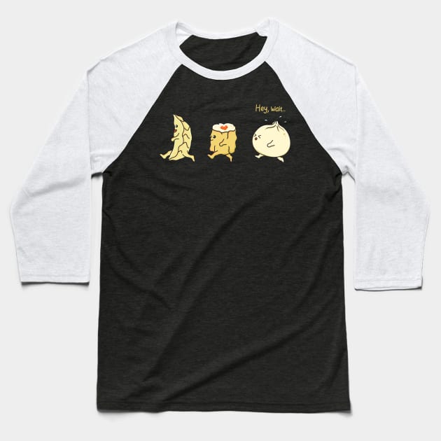 Running Dumpling Baseball T-Shirt by Kimprut